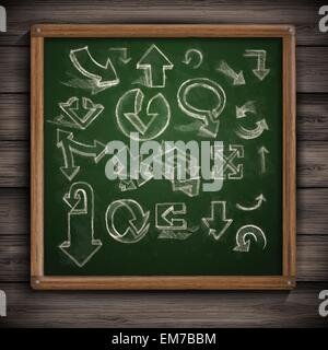 Reihe von Hand gezeichnet Doodle Pfeilen Stock Vektor