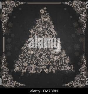 Handgezeichnete Weihnachten setzen. Stock Vektor