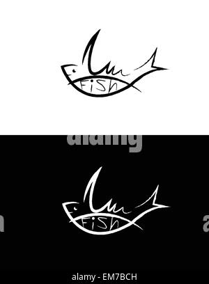 Fische-Zeichen-Set Stock Vektor