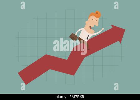 Geschäftsmann Diagramm oben, eps10 Vektor-format Stock Vektor