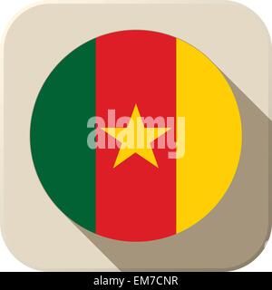 Kamerun Flagge Schaltfläche Symbol moderner Stock Vektor