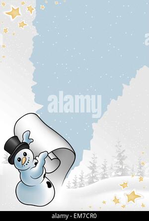 Schneemann und Page Curl Stock Vektor