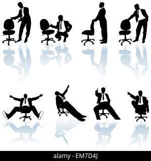 Business-Silhouetten Stock Vektor
