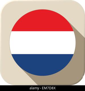 Niederlande Flagge Schaltfläche Symbol moderner Stock Vektor