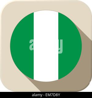 Nigeria Flagge Schaltfläche Symbol moderner Stock Vektor