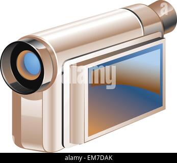 Vektor-Illustration von der Videokamera auf weißem Hintergrund Stock Vektor