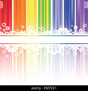 Blumen in Regenbogen-Streifen Stock Vektor