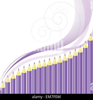 Hintergrund Lila Buntstifte Stock Vektor