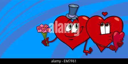 Herzen in Liebe-Valentine-Karte Stock Vektor