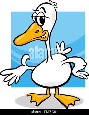 Ente oder Gans Cartoon Bauernhof Vogel Stock Vektor
