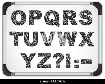 Schwarzen Alphabet auf Whiteboard Stock Vektor