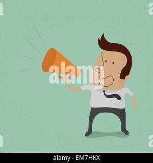 Business Man jubeln mit einem Megaphon, eps10 Vektor-format Stock Vektor
