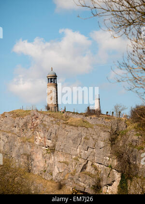 Crich Stand, in der Nähe von Matlock, Derbyshire, UK. Das Denkmal für das Sherwood Foresters Regiment. Genommen 04.05.2015 Stockfoto