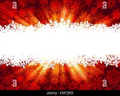 Rote Lichtstrahlen Weihnachtskarte Vorlage (keine Transparenz verwendet). EPS 8 Stock Vektor