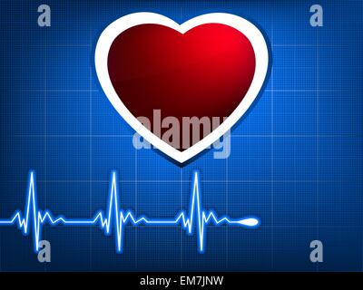 Normalen EKG blauen Hintergrund. EPS 8 Stock Vektor