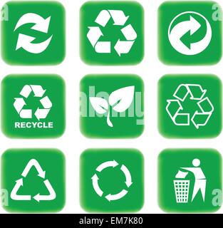 Umwelt und Recycling Symbole Stock Vektor