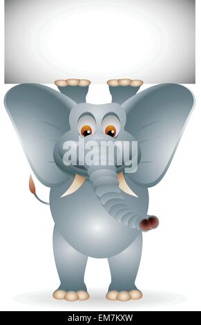 Elefant mit leere Zeichen Stock Vektor