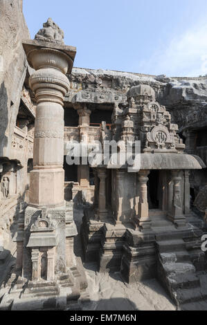 Ellora Höhlen nahe Aurangabad, Bundesstaat Maharashtra in Indien Stockfoto