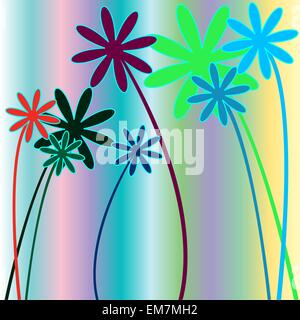 Blumen und Streifen 2 Stock Vektor