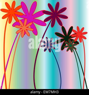 Blumen und Streifen Stock Vektor