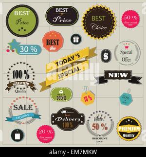 große Reihe von Aufklebern und Bänder für Sie design Stock Vektor