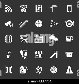 Weg im Zusammenhang mit Icons auf grauem Hintergrund, Lager Vektor Stock Vektor
