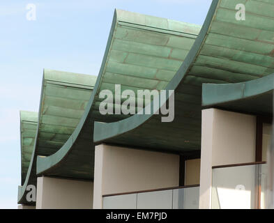 Die Nautilus Apartments, Westward Ho! Nord-Devon, Stockfoto