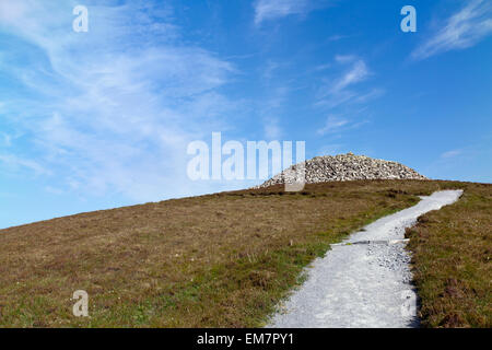 Barpa Langass, chambered Cairn auf der Isle of North Uist, Schottland Stockfoto