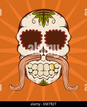 Vektor-Illustration von orange Zucker Schädel Stock Vektor