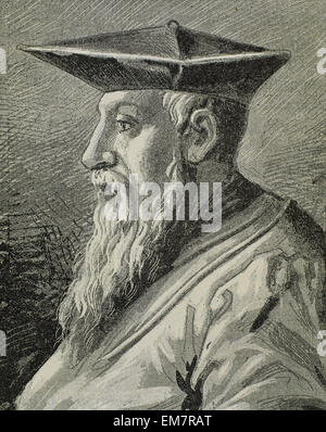 Andrea Doria (1466-1560). Italienische Herren und Admiral von der Republik Genua, tragen die Reihenfolge der goldenen. Porträt. Gravur. Stockfoto