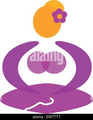 Wellness-Weibchen sitzen in Yoga-Pose-symbol Stock Vektor