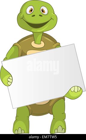 Lustige Schildkröte. Box hält. Stock Vektor