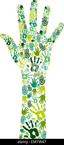 Grüne kollaborative Hände gehen Stock Vektor