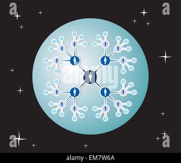 Sozialen Web-Networking-Welt-Diagramm. Stock Vektor