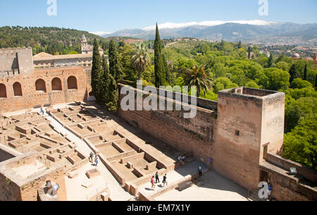 Im Inneren der Festung Alcazaba in der Alhambra, Granada, Spanien Stockfoto