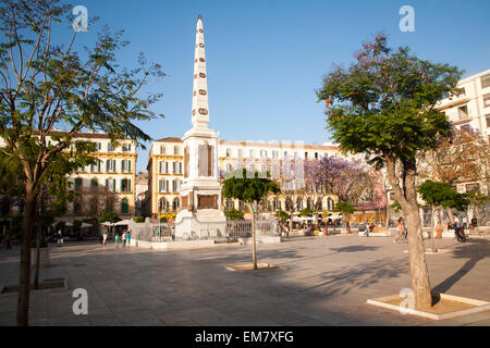 Denkmal-Obelisk in Plaza De La Merced, Malaga Spanien Stockfoto