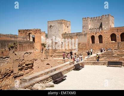 Im Inneren der Festung Alcazaba in der Alhambra, Granada, Spanien Stockfoto