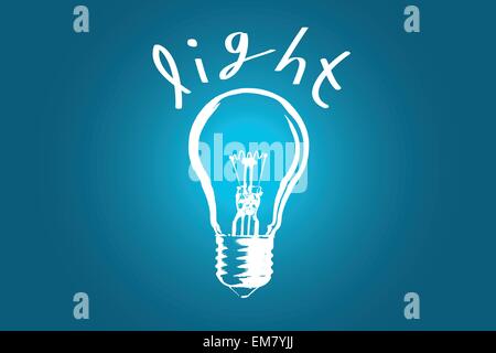 Glühbirne mit einem Hintergrund und Text-Illustrationen Stock Vektor