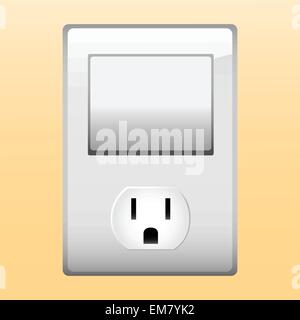Steckdose und Lichtschalter. Stock Vektor