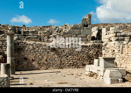 Griechenland, Kykladen, Santorini, Kamari, Alt-Thera Stockfoto