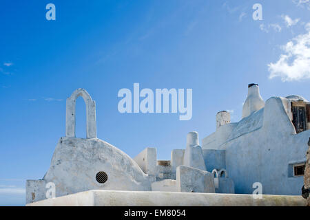 Griechenland, Kykladen, Santorini, Pyrgos, Kirche bin Burgberg in der Altstadt Kastelli Stockfoto