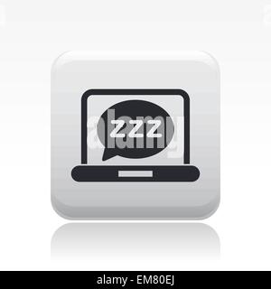 Vektor-Illustration der einzelnen Schlaf-Computer-Symbol Stock Vektor