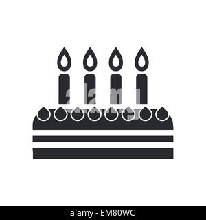 Vektor-Illustration der einzelnen Geburtstag Kuchen Symbol Stock Vektor