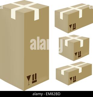 Isometrischen Karte-Box-Symbole Stock Vektor