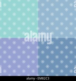 Satz von nahtlose Muster mit Schneeflocken Stock Vektor