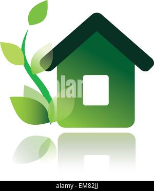 Eco-home-Symbol, isolierte Vektor-illustration Stock Vektor