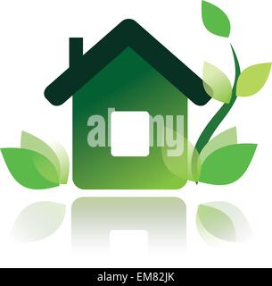 Eco-home-Symbol, isolierte Vektor-illustration Stock Vektor