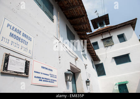 Die Paradesi Synagoge in Jew Town, Fort Kochi, Kerala Indien Stockfoto