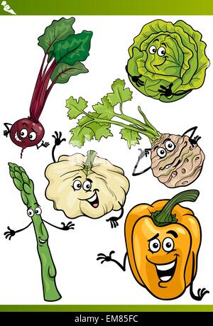 Gemüse cartoon Illustration Satz Stock Vektor