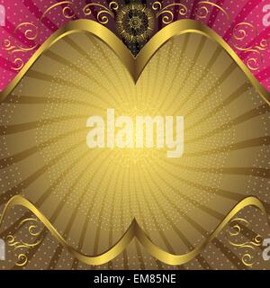 Gold und lila Vintage-Rahmen Stock Vektor